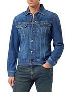 Kurtki męskie - Lee Męska kurtka jeansowa Slim Rider, niebieski (Flick Dark Ka), S - miniaturka - grafika 1