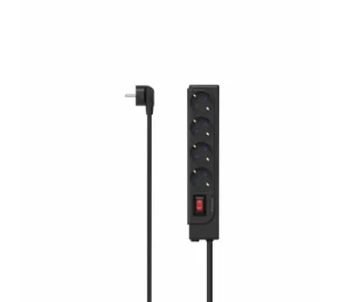 Hama 223166 4 gniazda 1,5m 2500W 36000A Czarny - Przedłużacze i rozgałęźniki - miniaturka - grafika 1