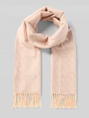 Apaszki i szaliki damskie - Szal z mieszanki wiskozy ze wzorem z logo i frędzlami - miniaturka - grafika 1