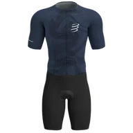 Bielizna sportowa męska - COMPRESSPORT Strój triathlonowy AERO SS TRISUIT indigo/print - miniaturka - grafika 1