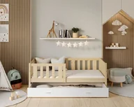 Łóżka dla dzieci i młodzieży - Łóżko dziecięce MARK z szufladą - 80x160 - DREWNO - Sosna - miniaturka - grafika 1