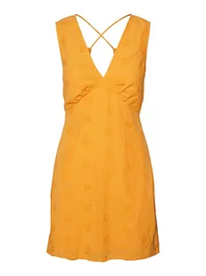 VERO MODA Women's VMMAJA SL Mini DESS WVN sukienka, Radiant Yellow, M, jaskrawy żółty, M - Sukienki - miniaturka - grafika 1