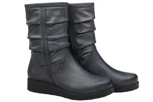 Kozaki AXEL Comfort 4055 H Marine Gold ocieplane Botki na Haluksy Kosela Medic 9055 - Botki damskie - miniaturka - grafika 1