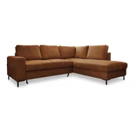 Narożniki - Pomarańczowobrązowy sztruksowy rozkładany narożnik (prawostronny) Lofty Lilly – Miuform - miniaturka - grafika 1