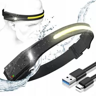 Latarki - Latarka Czołowa Czołówka Czujnik Ruchu Wodoodporna - miniaturka - grafika 1