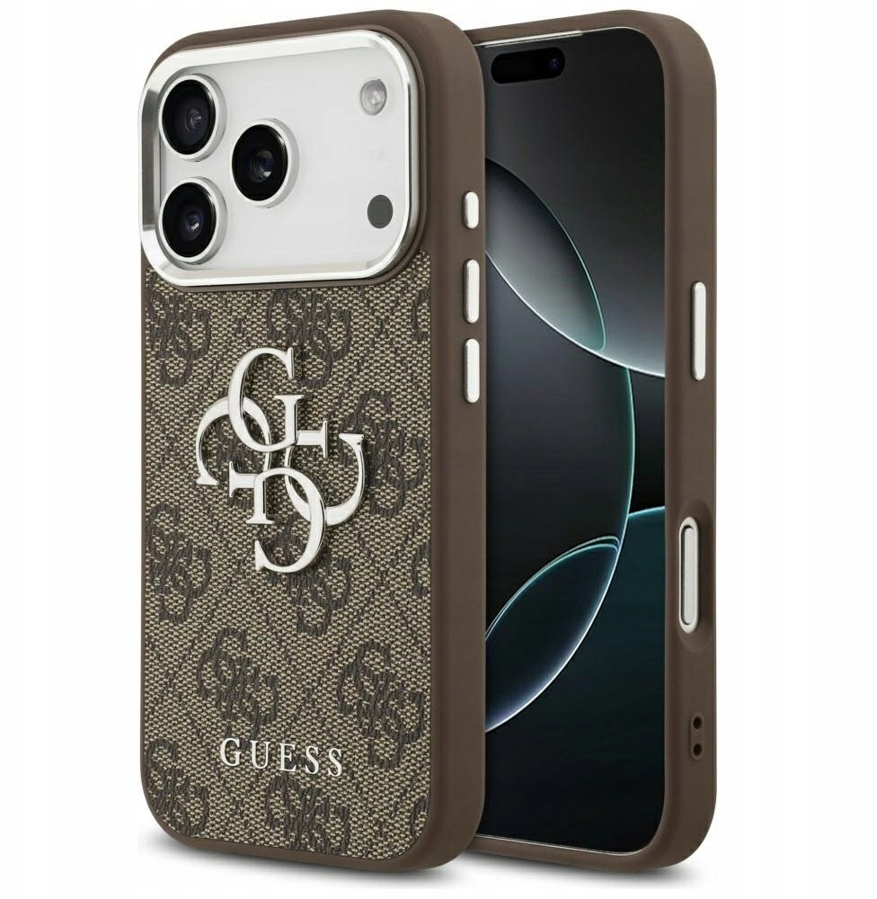 Etui Guess 4G Big 4G Classic Logo do iPhone 17 Pro brązowy srebrny