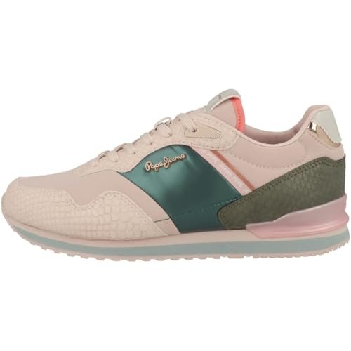 Pepe Jeans Damskie trampki LONDON MIX W, różowe (różowy), 38 EU, Różowy różowawy różowy, 5 UK