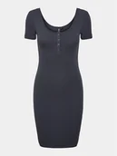 Sukienki - Pieces Sukienka codzienna Kitte 17146324 Granatowy Slim Fit - miniaturka - grafika 1