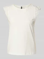 Koszulki i topy damskie - T-shirt o kroju regular fit z haftem angielskim model ‘EMILY’ - miniaturka - grafika 1