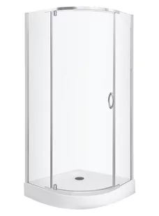 Novoterm Kabina natryskowa 80x80x190 cm/6 mm półokrągła z brodzikiem 16 cm, Splash Splash 80+80 ALAN+SPEED FI 90MM - Kabiny prysznicowe - miniaturka - grafika 1
