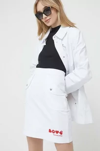 Love Moschino spódnica kolor biały mini rozkloszowana - Spódnice - miniaturka - grafika 1