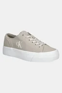 Trampki damskie - Calvin Klein Jeans tenisówki VULC FLATFORM LOW CV MG damskie kolor szary YW0YW01763 - miniaturka - grafika 1