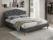 Łóżka - Signal CHLOE VELVET 160X200 szare łóżko tapicerowane na dębowych nogach, tap bluvel 14 - miniaturka - grafika 1