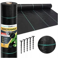 Agrowłókniny - AGROTKANINA 160G 3,2x50m PREMIUM UV 3% AGROWŁÓKNINA CZARNA MATA + KOŁKI - miniaturka - grafika 1