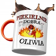 Kubki - Kubek Pomarańczowy Dla Oliwii Koleżanki Żony z Nadrukiem ze Zdjęciem + Opakowanie na prezent (wzór 03) - miniaturka - grafika 1