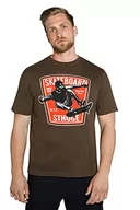 Koszulki męskie - STHUGE T-shirt męski, brązowy (taupe), XL - miniaturka - grafika 1