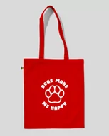 Torby i wózki na zakupy - TORBA BAWEŁNIANA NA ZAKUPY DOGS MAKE ME HAPPY Czerwony - miniaturka - grafika 1