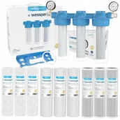 Uzdatniacze wody - Filtr Wody Wstępny Cały Dom 3 Stopniowy Zmiękczacz - miniaturka - grafika 1