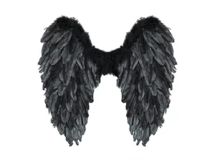 Skrzydła anioła czarne - 50 x 50 cm - 1 szt. - Dodatki do strojów karnawałowych - miniaturka - grafika 1