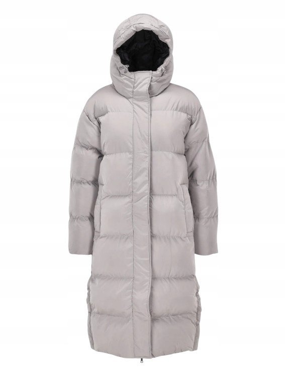Długi ocieplany płaszcz damski SUPERDRY szary, rozmiar 44