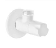 Zawory i kraniki - INVENA ZAWÓR KĄTOWY Z GŁOWICĄ CERAMICZNĄ 1/2" X 1/2" BIAŁY, KARTONIK - miniaturka - grafika 1