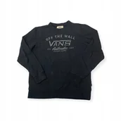 Bluzy męskie - Wciągana czarna bluza męska z długim rękawem Vans M - miniaturka - grafika 1