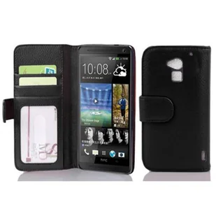 Cadorabo cador Abo  Book Style etui do HTC One Max T6  Case Cover pokrowiec ochronny z 3 kieszenie na karty kredytowe, oksydowany czarny DE-101596 - Etui i futerały do telefonów - miniaturka - grafika 1