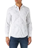 Koszule męskie - United Colors of Benetton Koszula męska, Biały Fantasia All Over 69u, L - miniaturka - grafika 1