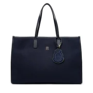 Torebki damskie - Torebka Tommy Hilfiger Th City Large Tote Melton AW0AW18215 Granatowy - miniaturka - grafika 1