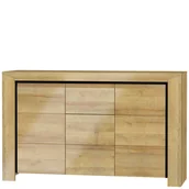 Komody - Komoda SIK-1 Sirocco Restol Dąb Riviera, Czarny Mat - miniaturka - grafika 1