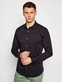 Koszule męskie - Tommy Jeans Koszula DM0DM04405 Czarny Slim Fit - grafika 1