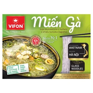 VIFON - Zupa błyskawiczna MIEN GA z nudlami vermicelli szklistym o smaku kurczaka łagodna 58g - Szybkie dania obiadowe - miniaturka - grafika 1