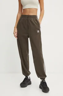 adidas Originals spodnie dresowe Polar Fleece Track Pant kolor zielony z aplikacją IY7835 - Spodnie damskie - miniaturka - grafika 1