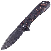 Noże - Nóż składany CIVIVI Elementum Flipper Shredded Carbon Fiber / Copper Shred, Black Damascus (C907C-DS3) - miniaturka - grafika 1