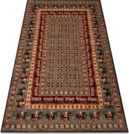 Dywany - Dywan wełniany KASHQAI 4301 401 orientalny, ramka / terakota zielony 160x240 cm - miniaturka - grafika 1