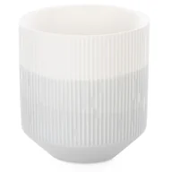 Donice - Ameliahome Doniczka Na Kwiaty Ceramiczna Fino 9X9,8 Szara + Biała - miniaturka - grafika 1
