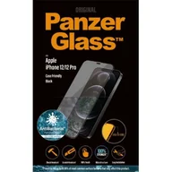 Szkła hartowane na telefon - PanzerGlass Szkło antybakteryjne do etui Case Friendly E2E iPhone 12 / 12 Pro, czarna ramka 5711724027116 - miniaturka - grafika 1