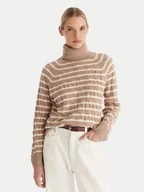 Swetry damskie - Tommy Hilfiger Golf WW0WW46791 Beżowy Regular Fit - miniaturka - grafika 1