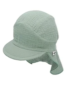 Sterntaler Unisex czapka z daszkiem z ochroną karku, muślinowy kapelusz przeciwsłoneczny, ciemnozielony, 49 - Czapki damskie - miniaturka - grafika 1