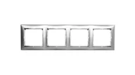 Klawisze i ramki - Legrand 770354 VALENA Ramka X4 POZIOM ALUMINIMU/SREBRO - miniaturka - grafika 1
