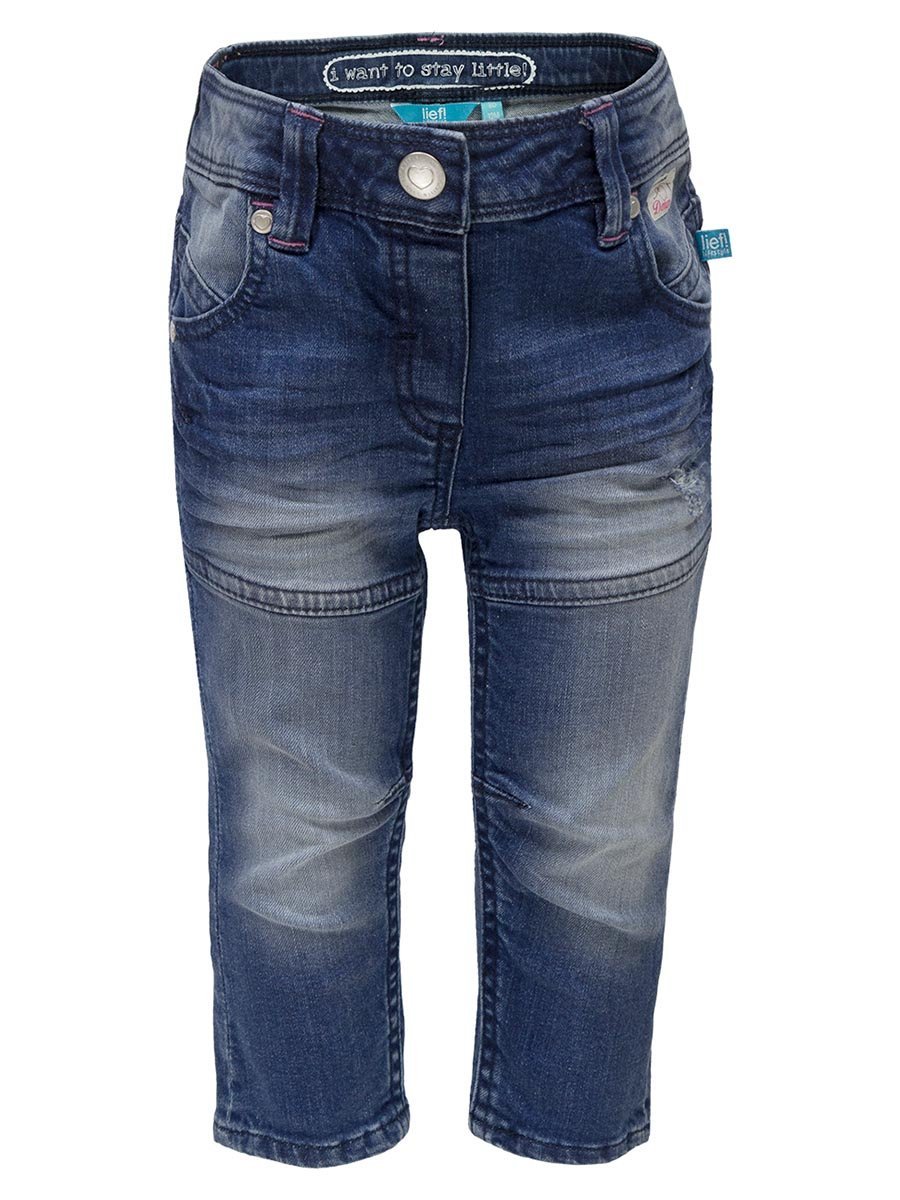 Jeansy dziewczęce granatowe Lief r.74
