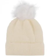 Czapki i chusty sportowe męskie - Ciepła puszysta czapka damska z pomponem jesienna zimowa - miniaturka - grafika 1