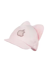 Jamiks czapka z daszkiem bawełniana dziecięca ANTOINETTE kolor różowy z aplikacją - Czapki dla dzieci - miniaturka - grafika 1