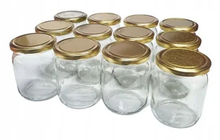 Słoik Szklany Słoiki Szklane 540Ml 12Szt Zakrętki Złote Z54 - Pojemniki kuchenne - miniaturka - grafika 1