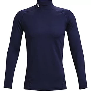 Under Armour Męska koszulka Coldgear Armour Fitted Mock Midnight granatowy//biały (410) S 1366066 - Koszulki męskie - miniaturka - grafika 1