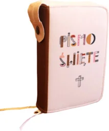 Okładka, ETUI na Biblię, Pismo Święte, z ulubionym CYTATEM, DEDYKACJĄ, wzór KRZYŻ, zamykana na zamek - Dewocjonalia - miniaturka - grafika 1