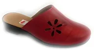 Klapki i japonki damskie - BnW Czerwone skórzane klapki - miniaturka - grafika 1