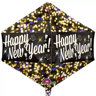Balon foliowy na sylwestra Happy New Year czarny - Balony i akcesoria - miniaturka - grafika 1