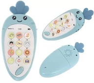 Zabawki interaktywne dla dzieci - Telefon edukacyjny smartfon marchewka niebieska - miniaturka - grafika 1