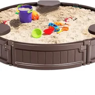 Place zabaw - Piaskownica okrągła Ø 120 cm, piaskownica z wodoodporną pokrywą i podszewką podłogową, do użytku na zewnątrz, miejsce dla 3 dzieci - miniaturka - grafika 1